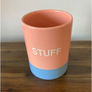 Pink and Blue “STUFF” pencil cup